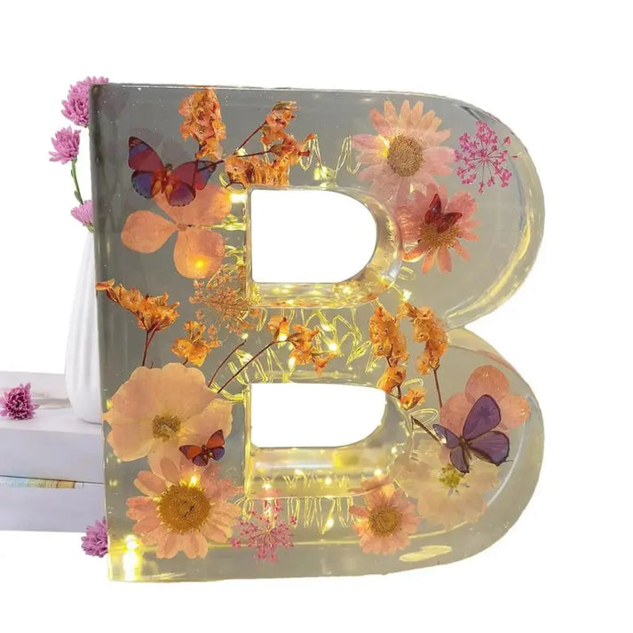 Handcrafted Flower Lamp with Dried Flowers