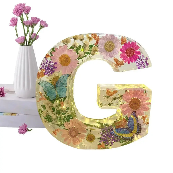 Handcrafted Flower Lamp with Dried Flowers
