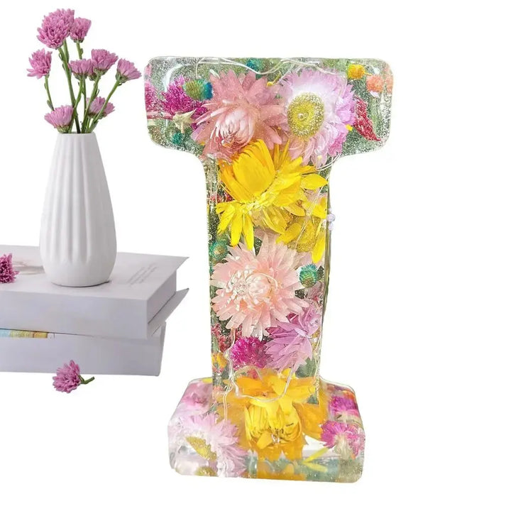 Handcrafted Flower Lamp with Dried Flowers